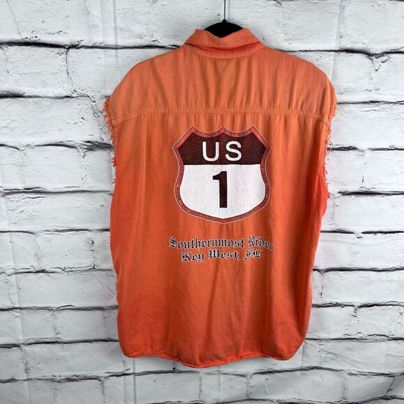 Biker Wear Sleeveless Denim Vest Button Down 2XL - Picture 3 of 8